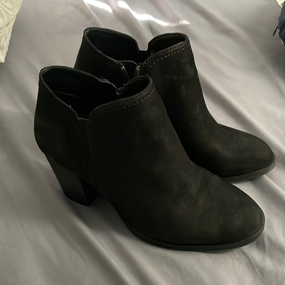 Gleneva Suede Chelsea Block Heel Booties